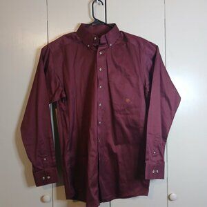 Ariat Men's LG/Tal Burgandy Twill Cotton Shirt (0305A4)
